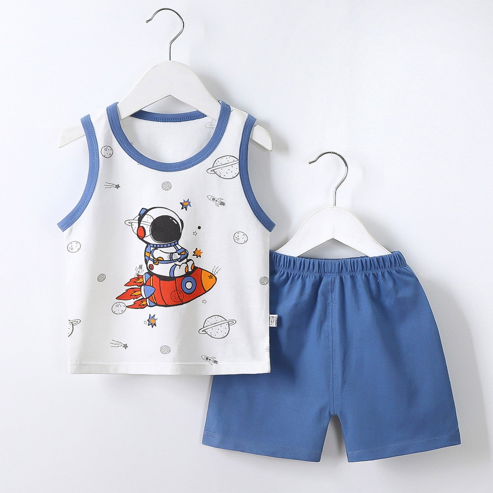 Bovxnpu Summer Boys Girls 2 Piece Outfits, Toddler Boys Casual Clothing Set, Baby Summer Boy Cute Printed Round Neck Tank Shorts Suit 3 Years