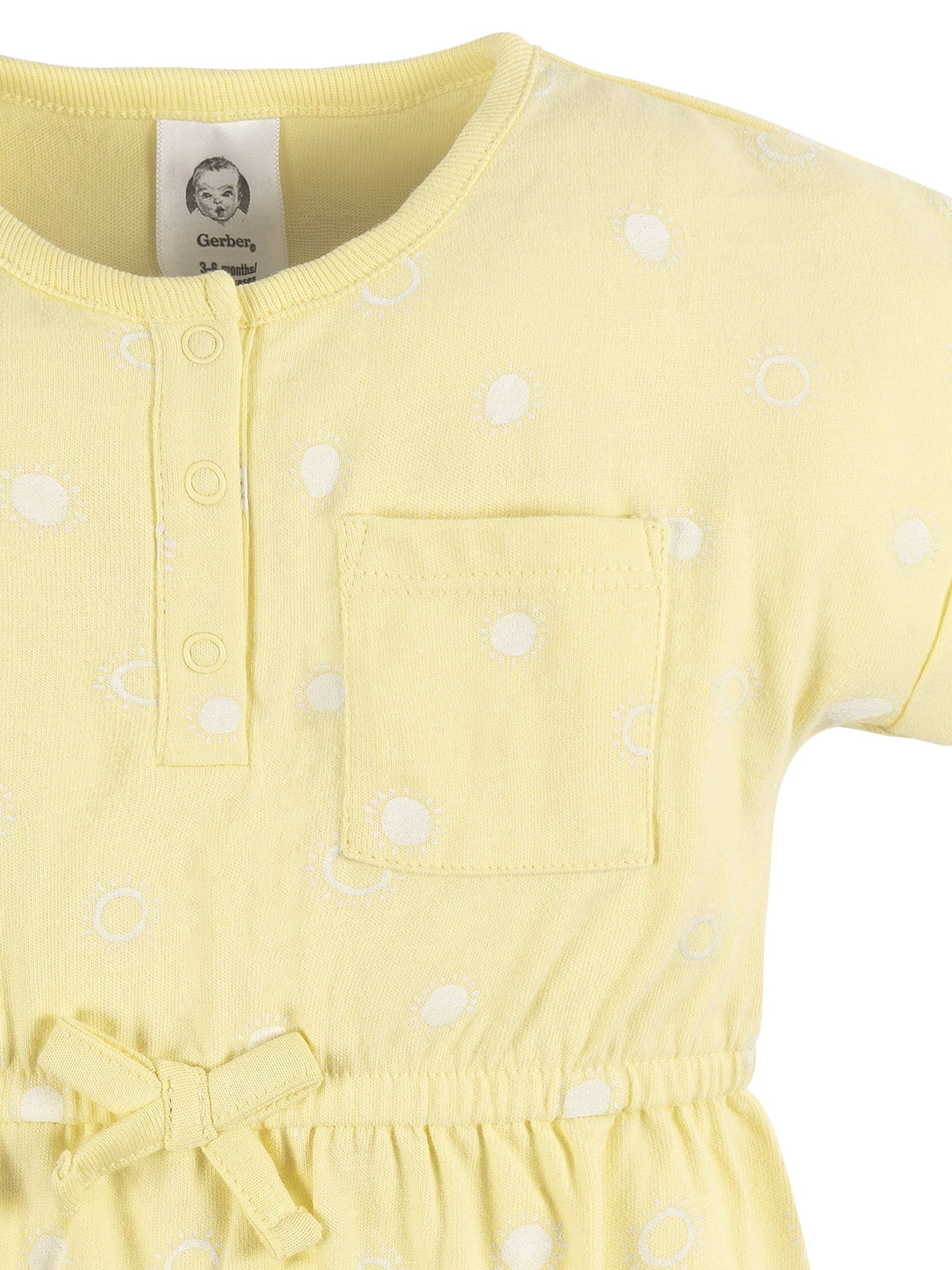 Gerber Baby Girl Rompers, 2-Pack, Sizes 0/3 Months - 24 Months