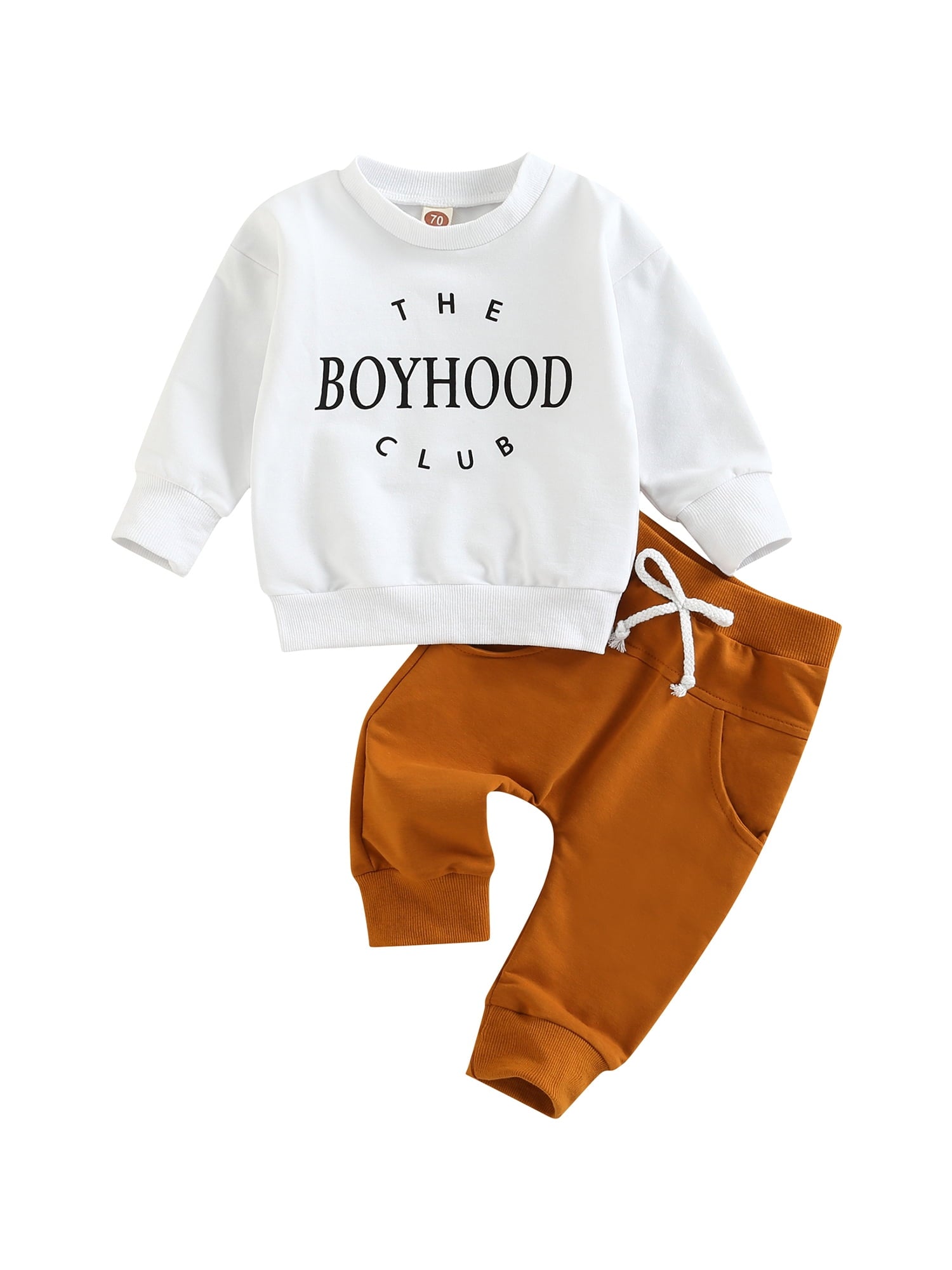 Bagilaanoe 2Pcs Toddler Baby Boy Long Pants Set Letter Print Long Sleeve Sweatshirt Pullover Tops+ Trousers 3M 6M 12M 18M 24M 3T Kids Casual Sweatsuit