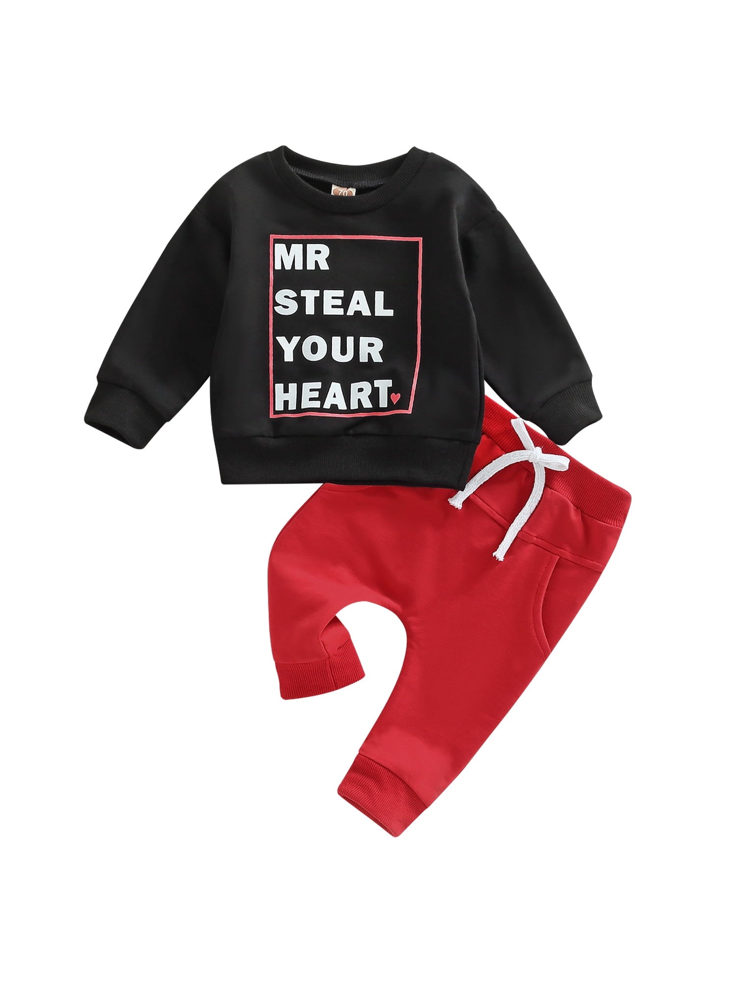 Bagilaanoe 2Pcs Toddler Baby Boy Long Pants Set Letter Print Long Sleeve Sweatshirt Pullover Tops+ Trousers 3M 6M 12M 18M 24M 3T Kids Casual Sweatsuit