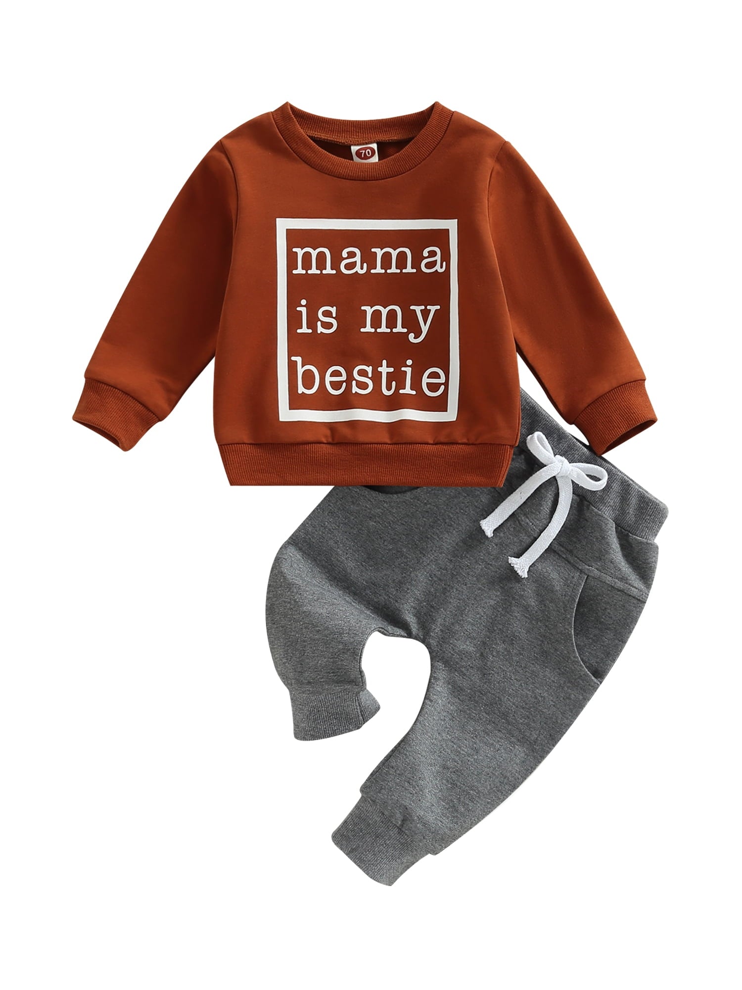 Bagilaanoe 2Pcs Toddler Baby Boy Long Pants Set Letter Print Long Sleeve Sweatshirt Pullover Tops+ Trousers 3M 6M 12M 18M 24M 3T Kids Casual Sweatsuit