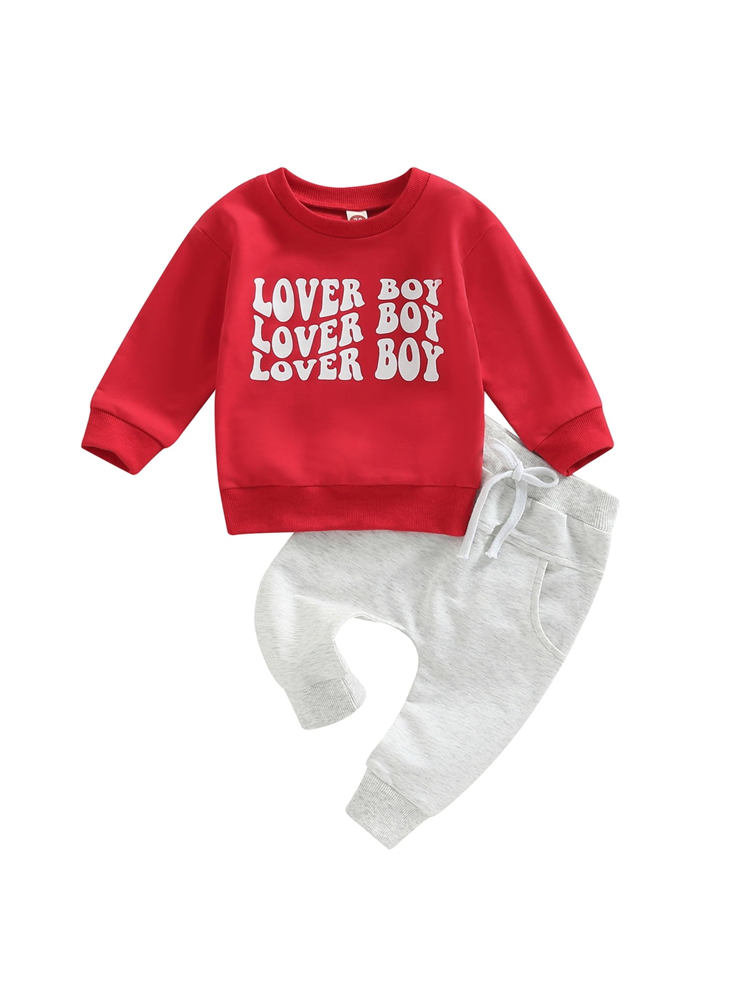 Bagilaanoe 2Pcs Toddler Baby Boy Long Pants Set Letter Print Long Sleeve Sweatshirt Pullover Tops+ Trousers 3M 6M 12M 18M 24M 3T Kids Casual Sweatsuit