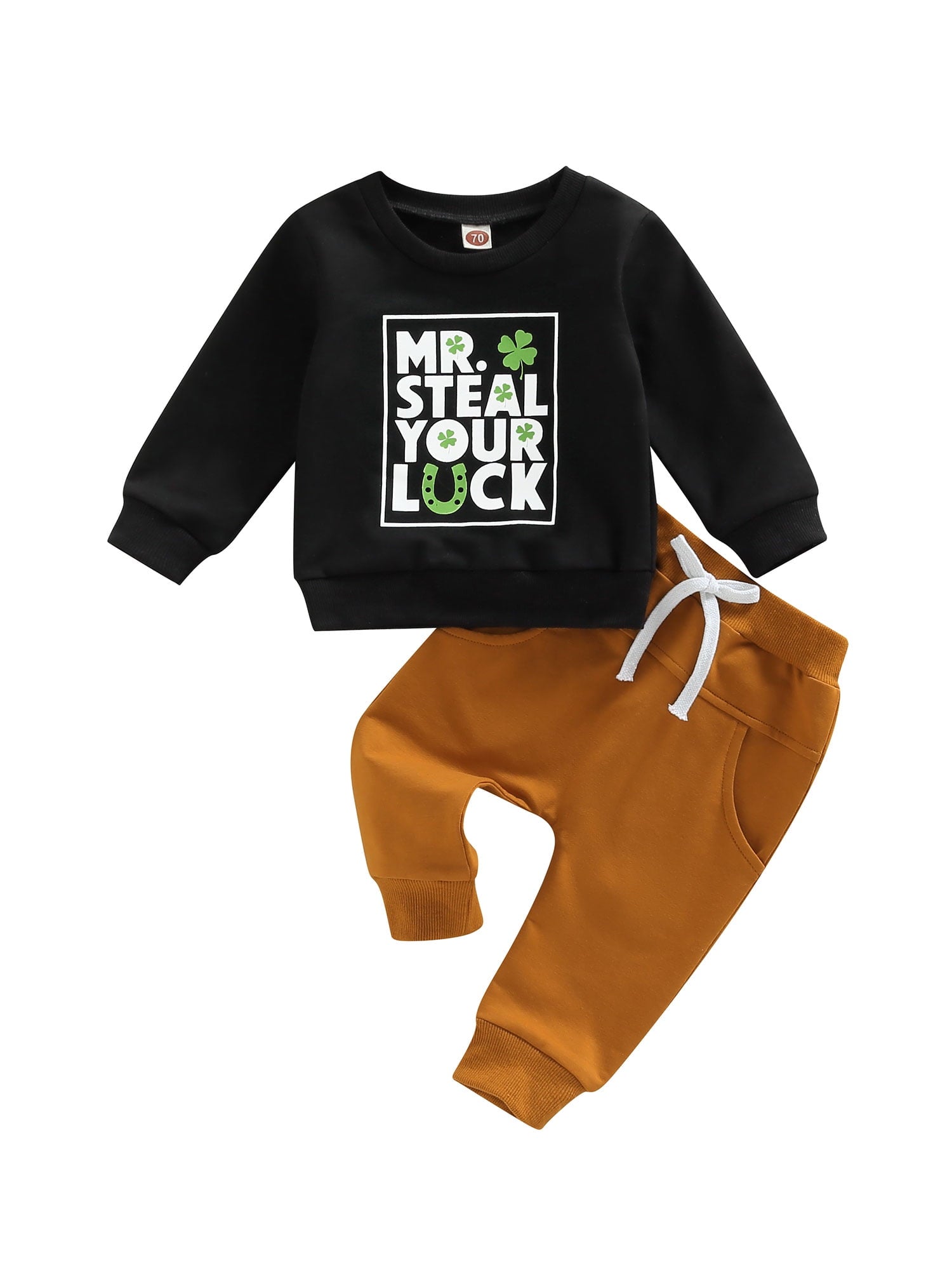 Bagilaanoe 2Pcs Toddler Baby Boy Long Pants Set Letter Print Long Sleeve Sweatshirt Pullover Tops+ Trousers 3M 6M 12M 18M 24M 3T Kids Casual Sweatsuit