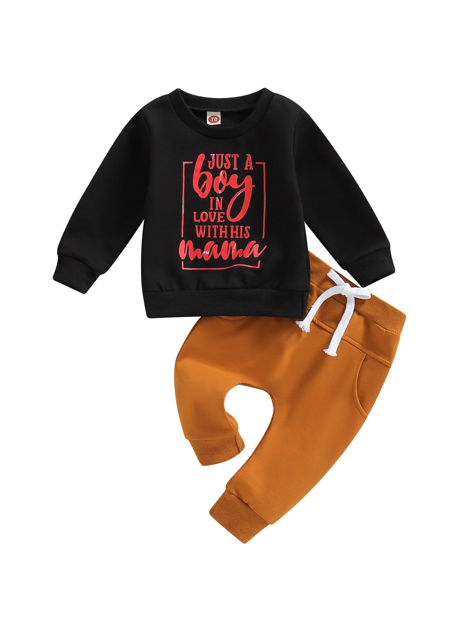 Bagilaanoe 2Pcs Toddler Baby Boy Long Pants Set Letter Print Long Sleeve Sweatshirt Pullover Tops+ Trousers 3M 6M 12M 18M 24M 3T Kids Casual Sweatsuit