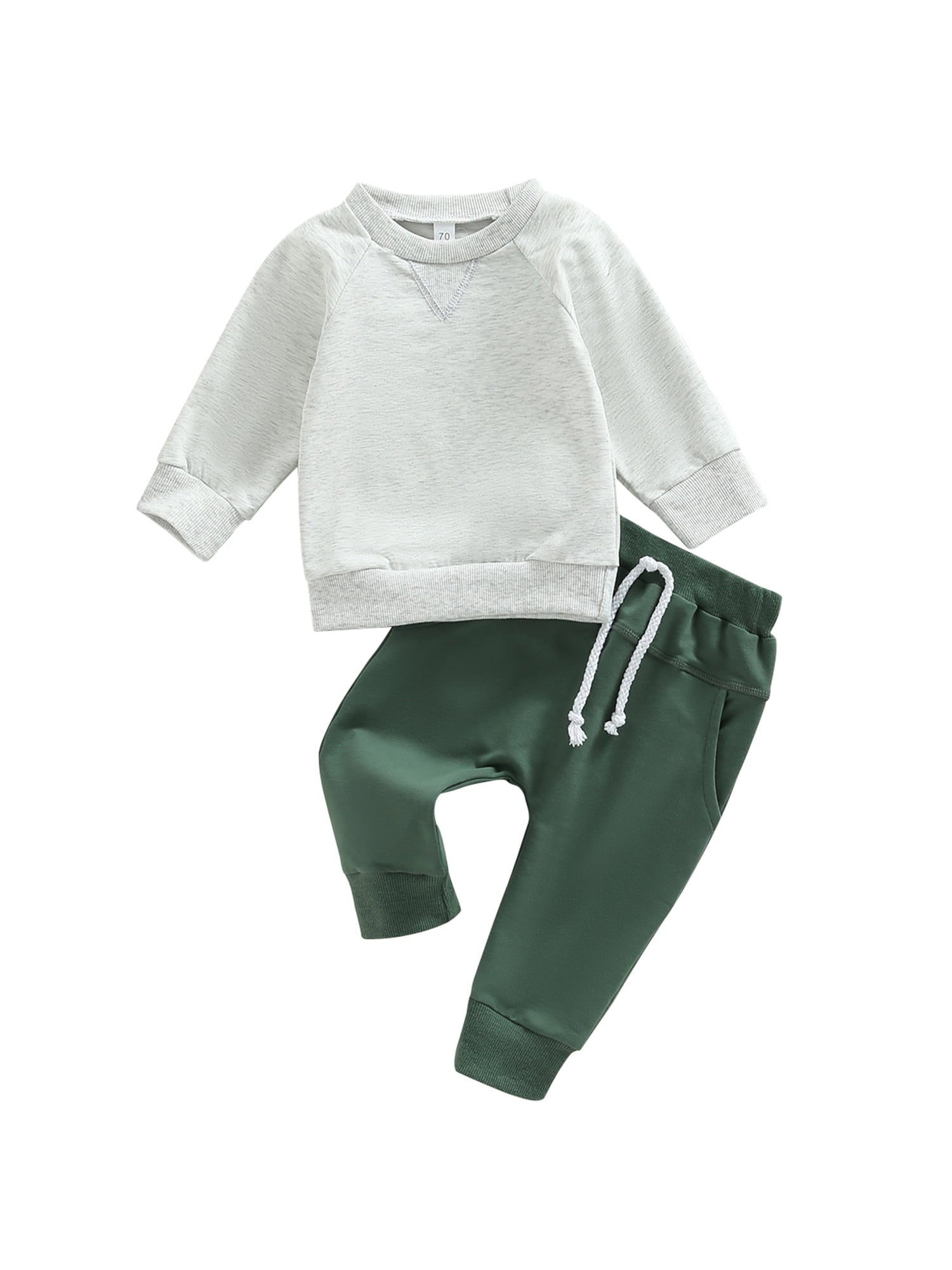 Bagilaanoe 2Pcs Toddler Baby Boy Long Pants Set Letter Print Long Sleeve Sweatshirt Pullover Tops+ Trousers 3M 6M 12M 18M 24M 3T Kids Casual Sweatsuit
