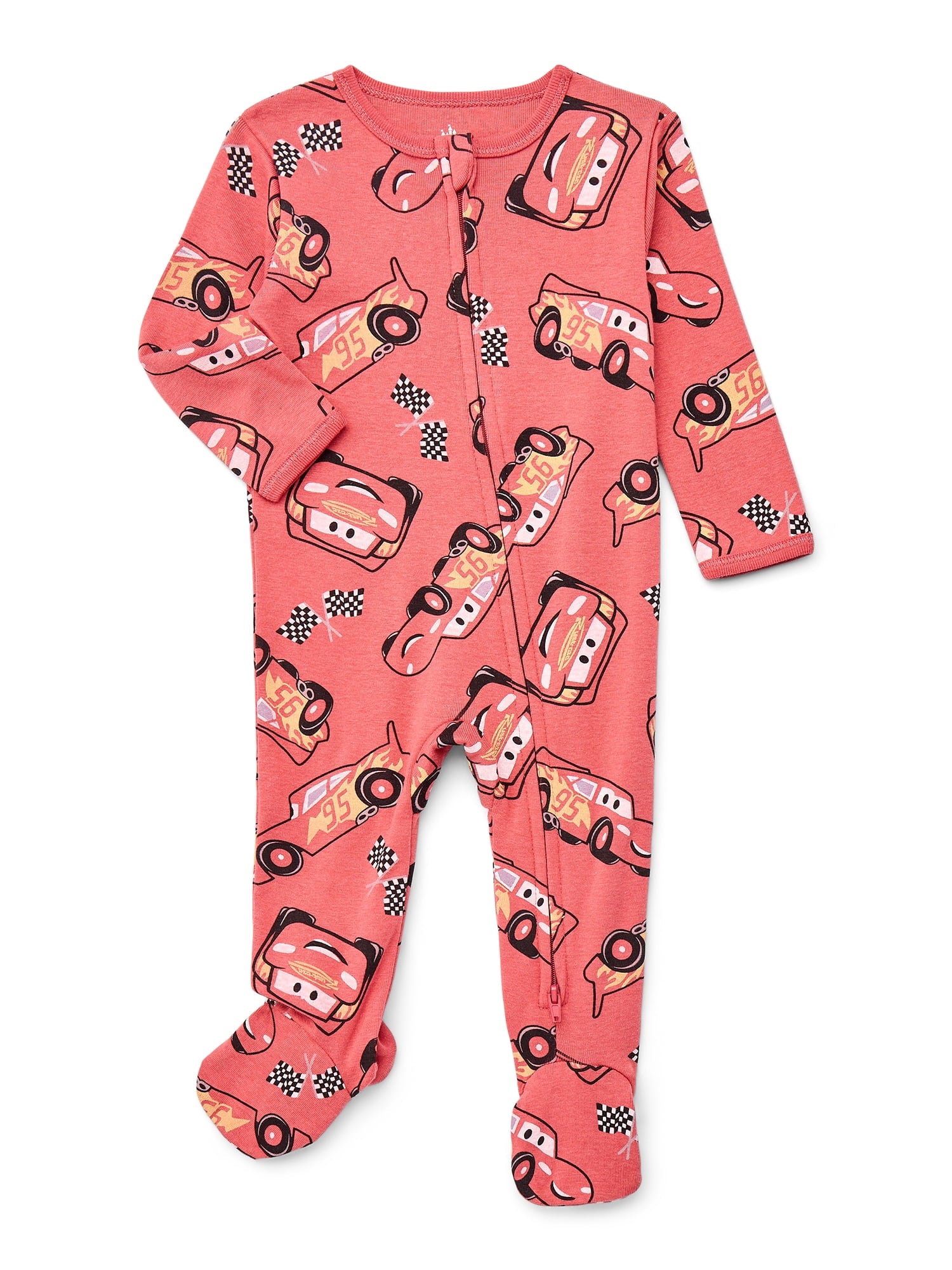 Elmo Baby Boys or Girls Two-Way Zip Front Footed Pajama One-Piece, Sizes 0-6/9M