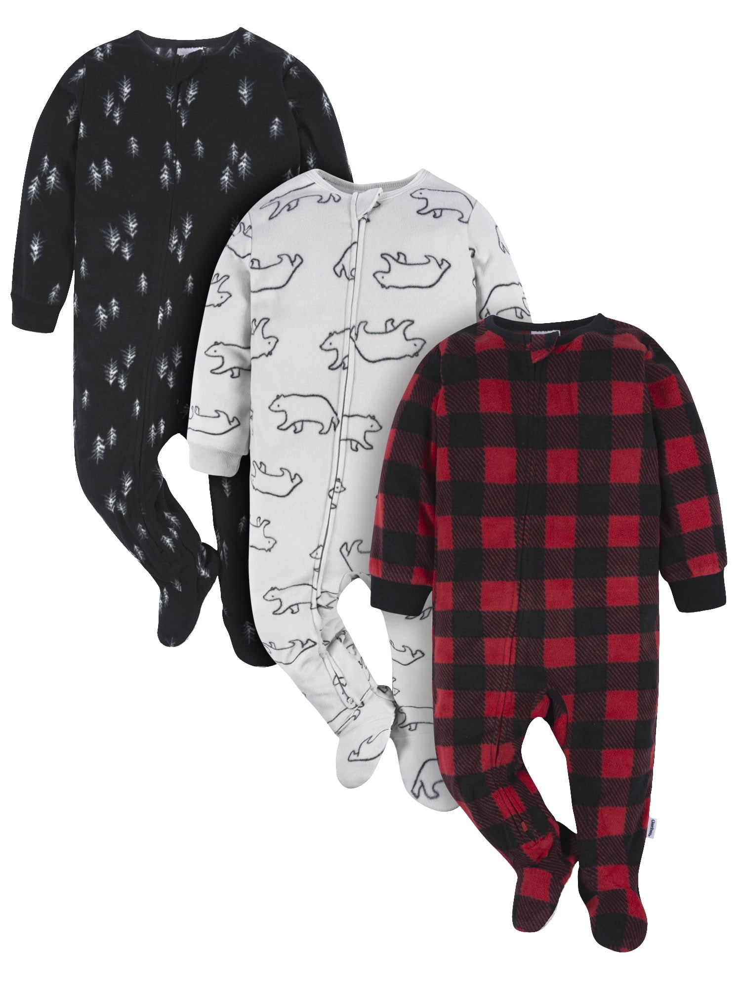 Gerber Baby and Toddler Neutral Microfleece Blanket Sleeper Pajamas, 3-Pack, Sizes 0/3M-5T