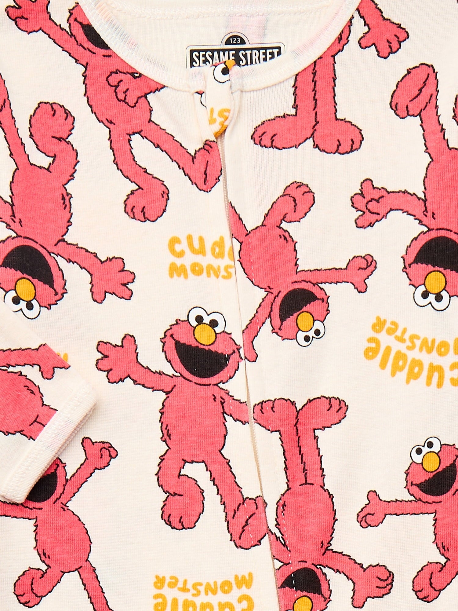 Elmo Baby Boys or Girls Two-Way Zip Front Footed Pajama One-Piece, Sizes 0-6/9M