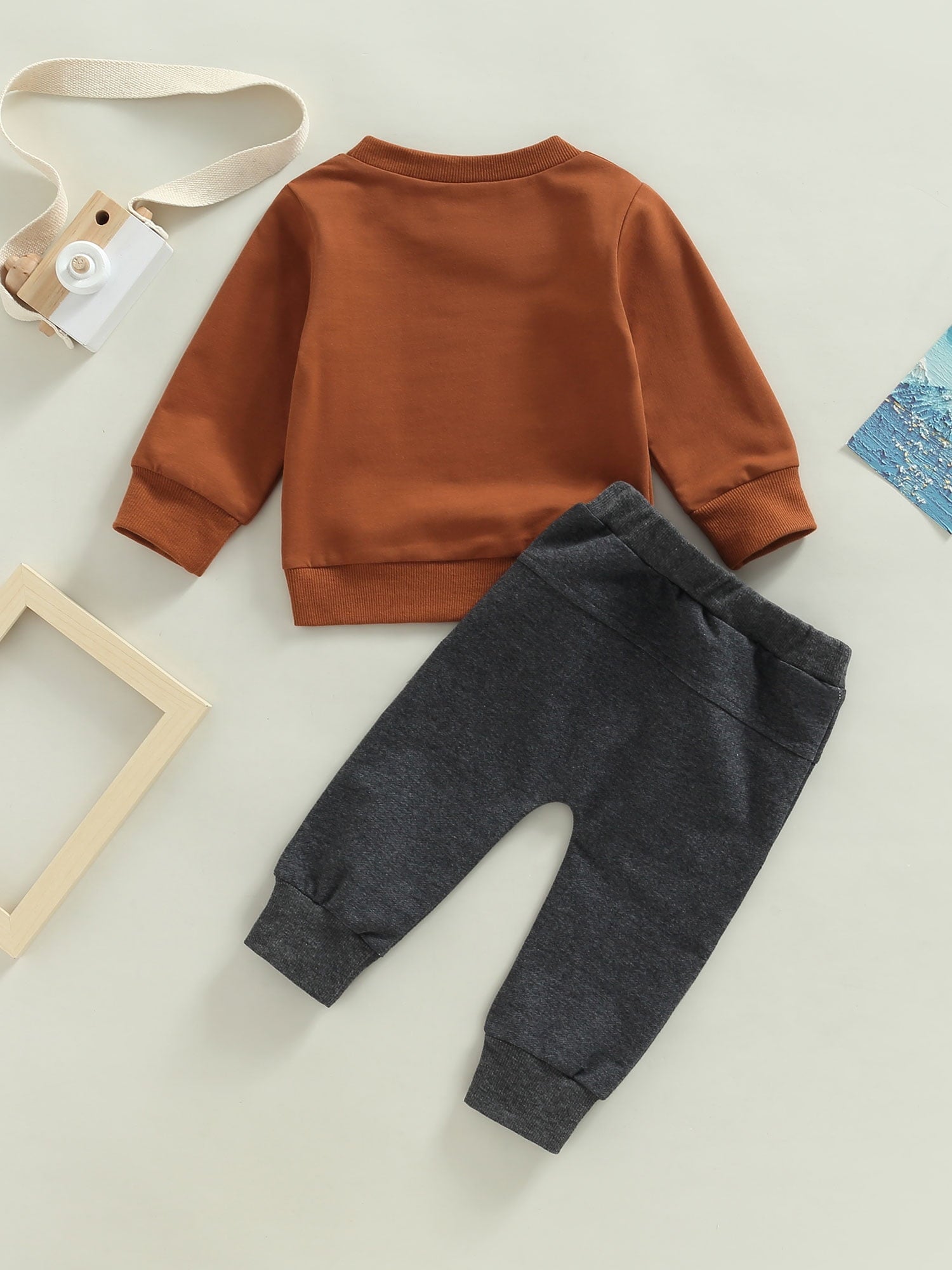 Bagilaanoe 2Pcs Toddler Baby Boy Long Pants Set Letter Print Long Sleeve Sweatshirt Pullover Tops+ Trousers 3M 6M 12M 18M 24M 3T Kids Casual Sweatsuit